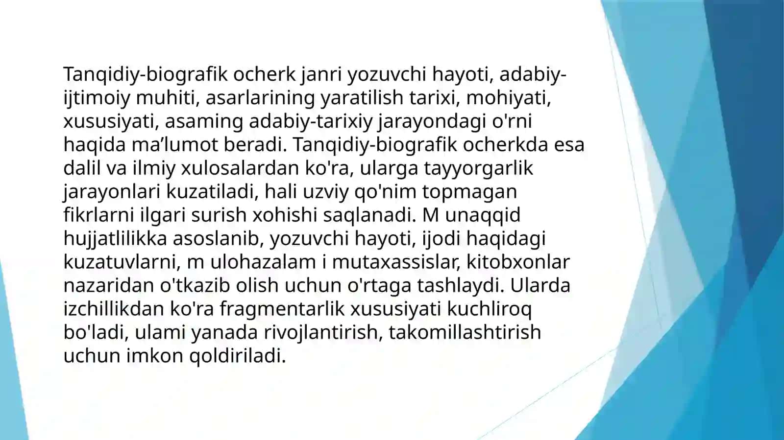 Tanqidiy-biografik ocherk janri 2