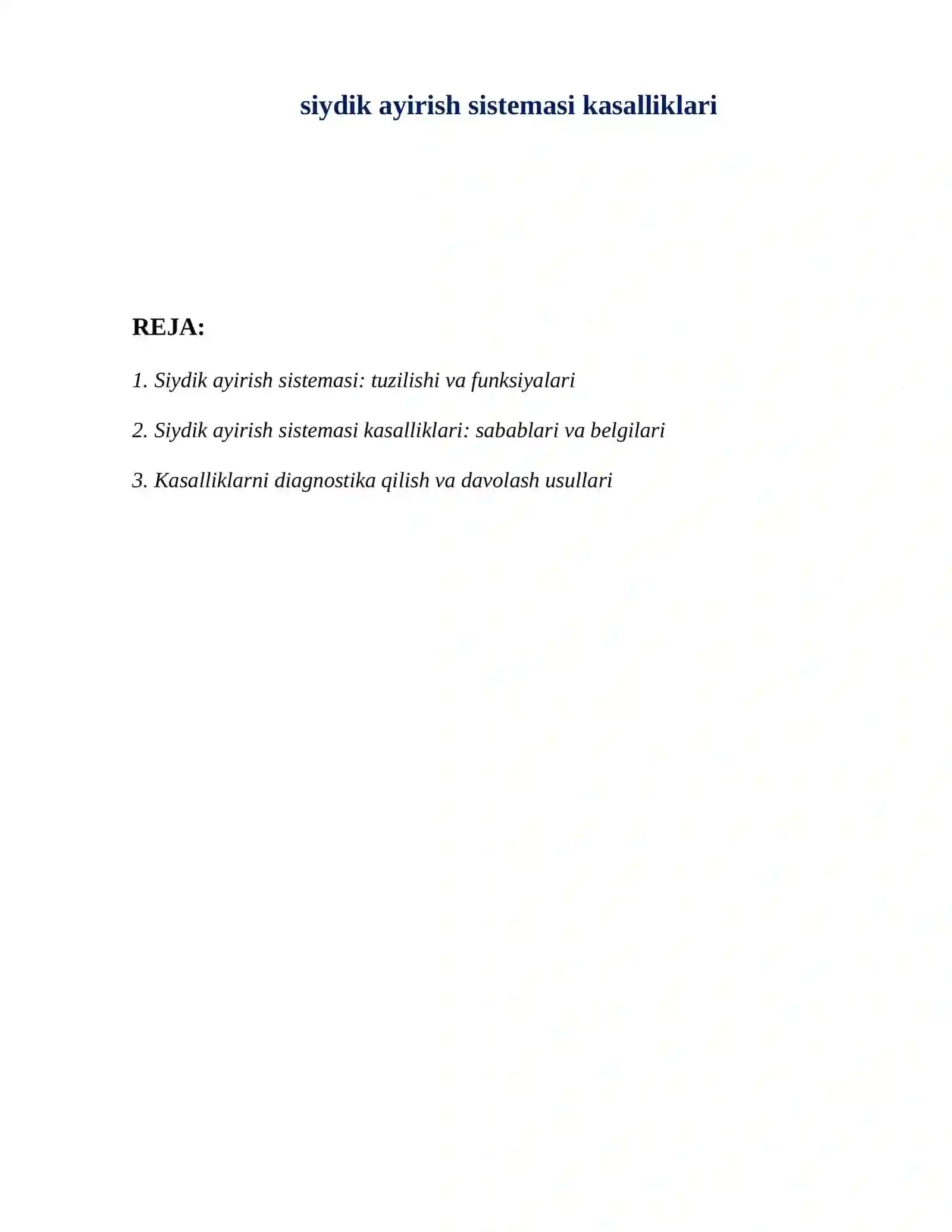 REFERAT siydik ayirish sistemasi kasalliklari 2