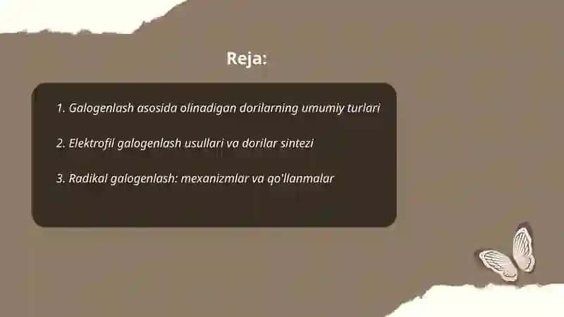 Galogenlash asosida olinadigan dori preparatlari 2