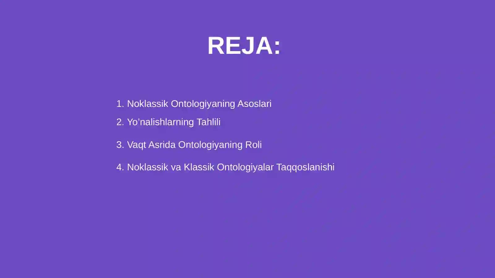 Noklassik Ontologiyaning Asoslari 2