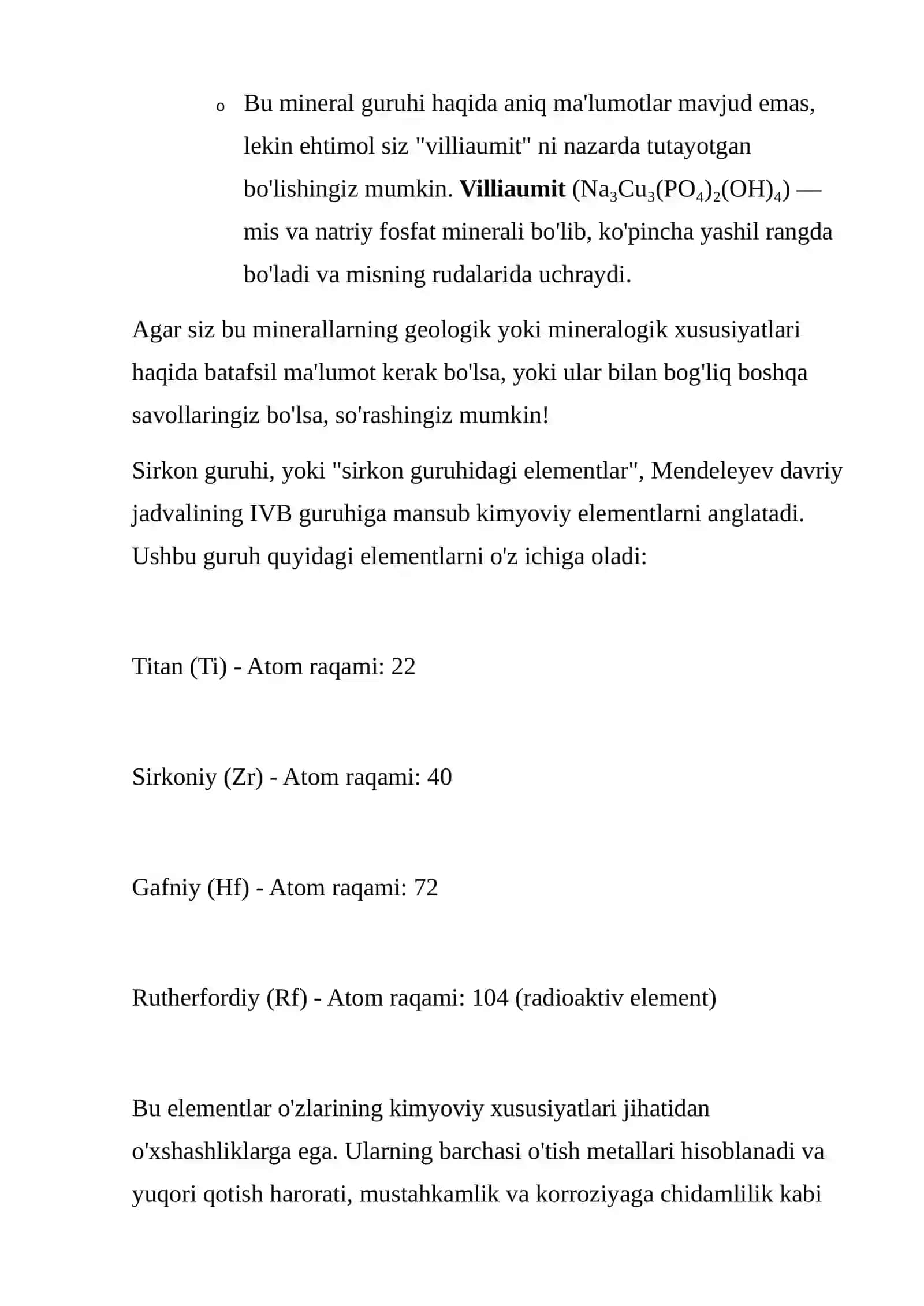 Sirkon guruhi, Olivin guruhi, Villemit guruhi 2