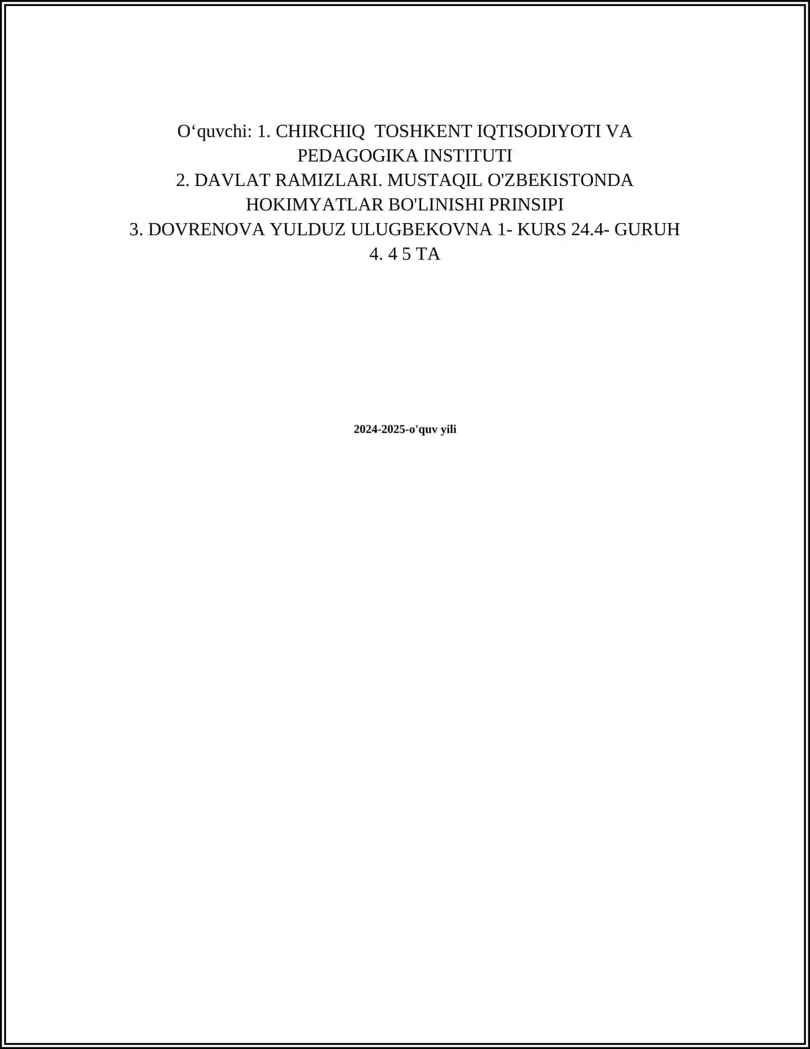 CHIRCHIQ TOSHKENT IQTISODIYOTI VA PEDAGOGIKA INSTITUTI 2