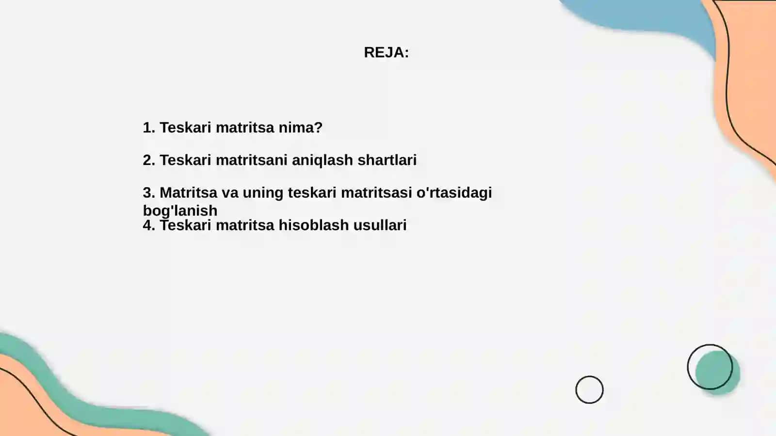 Teskari matritsa 2