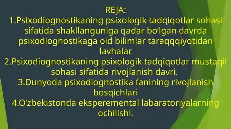 PSIXODIAGNOSTIKA TARIXI 2