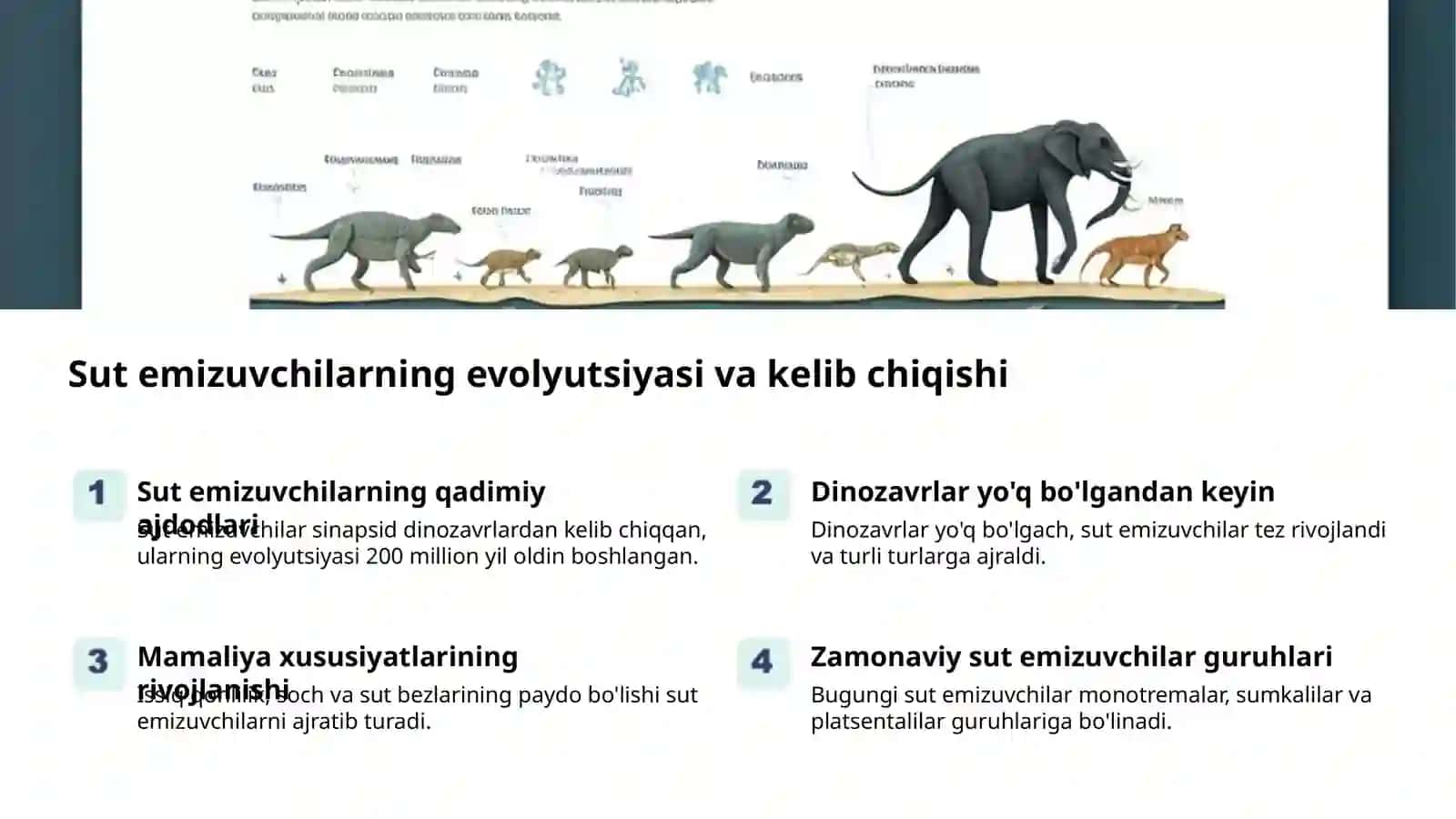 Sut Emizuvchilar: Turlari va Sistematikasi 2