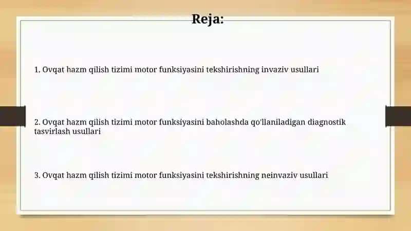Oshqozon ichak yoʼlining harakat faoliyatini tekshirish usullari 2