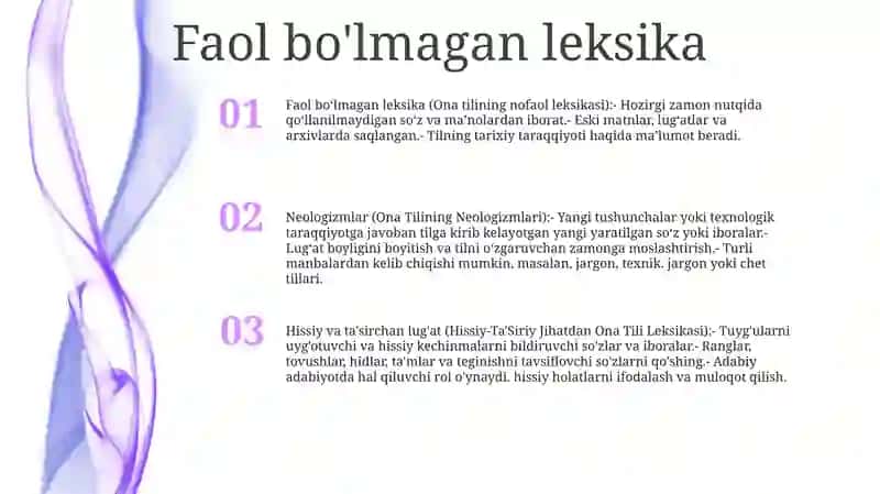 Ona Tilining Nofaol Leksikasi,Neologizmlar 2