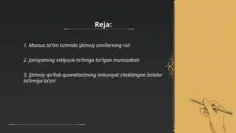 Maxsus inklyuziv ta'limda imkoniyat cheklangan bolalarga ta'lim berishda ijtimoiy omillarning roʻli 2
