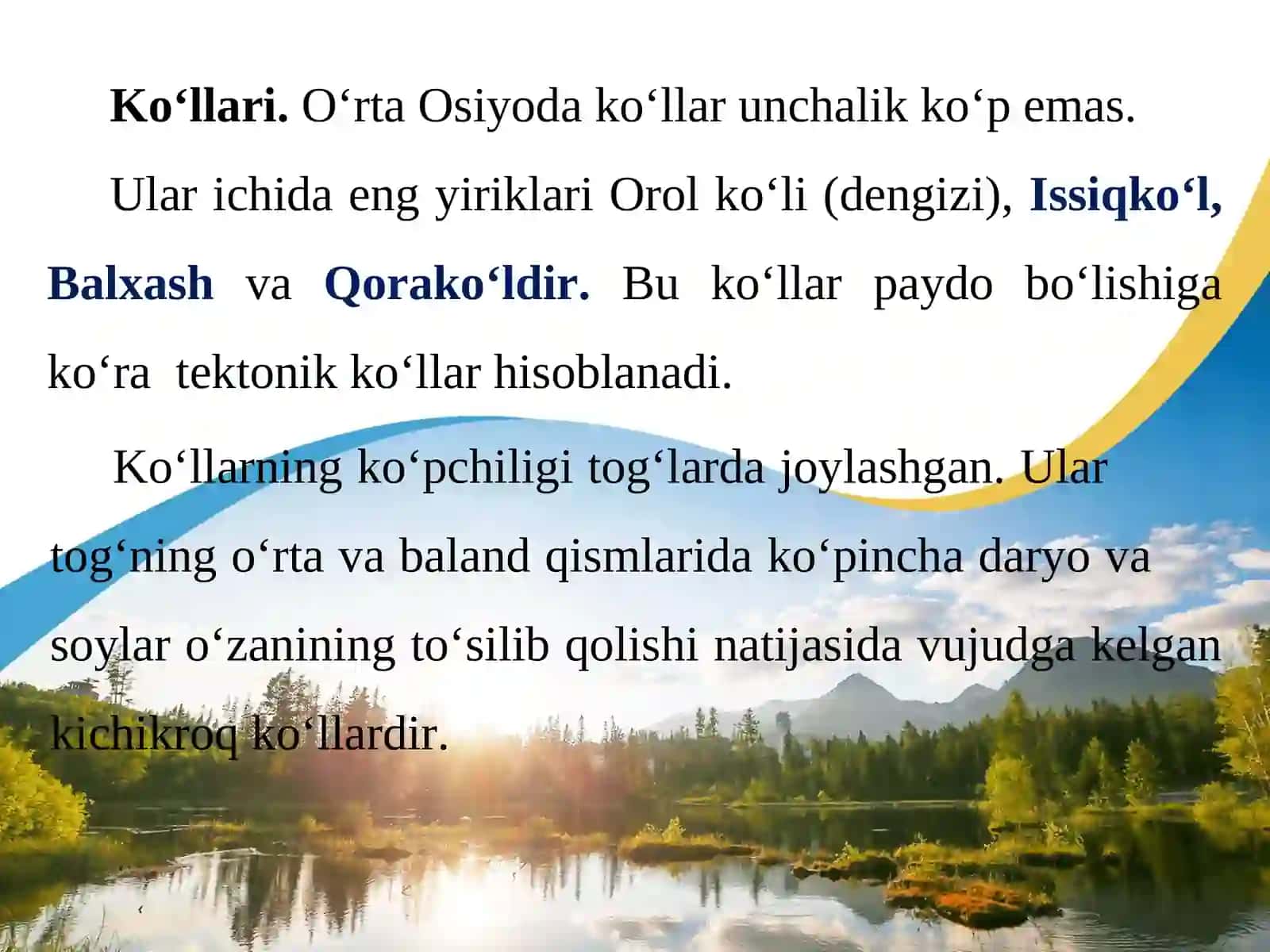 Ko‘llari va suv omborlari 2