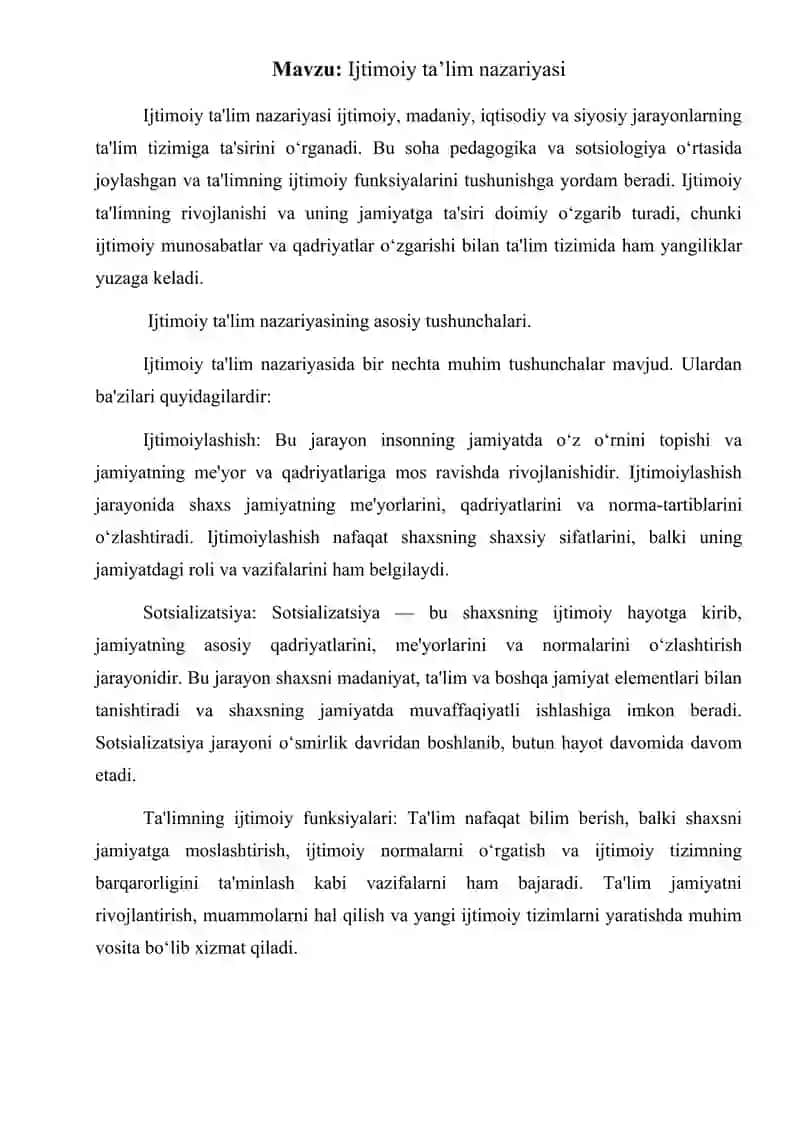 Ijtimoiy ta’lim nazariyasi 2