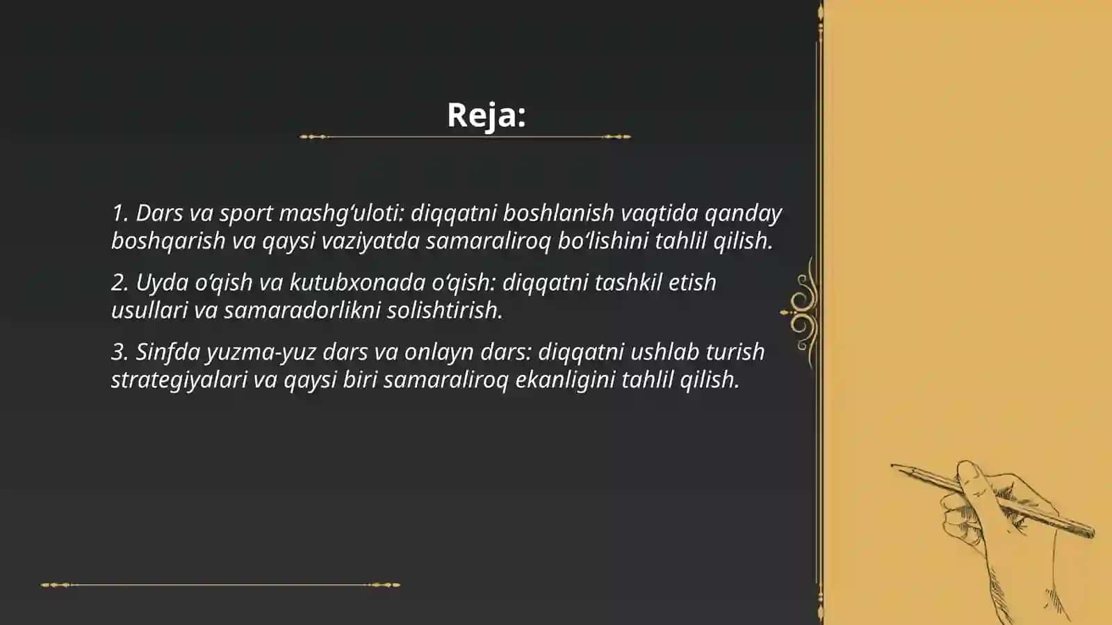 Diqqatni turli vaziyatlarda kuzatish 2