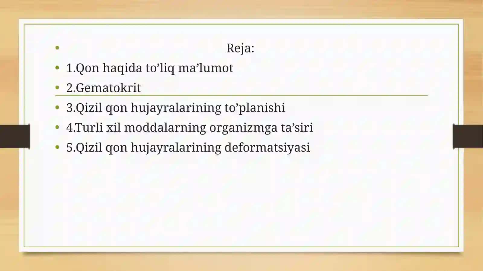 Qonning fizik-kimyoviy xususiyatlarining o'zgarishi 2