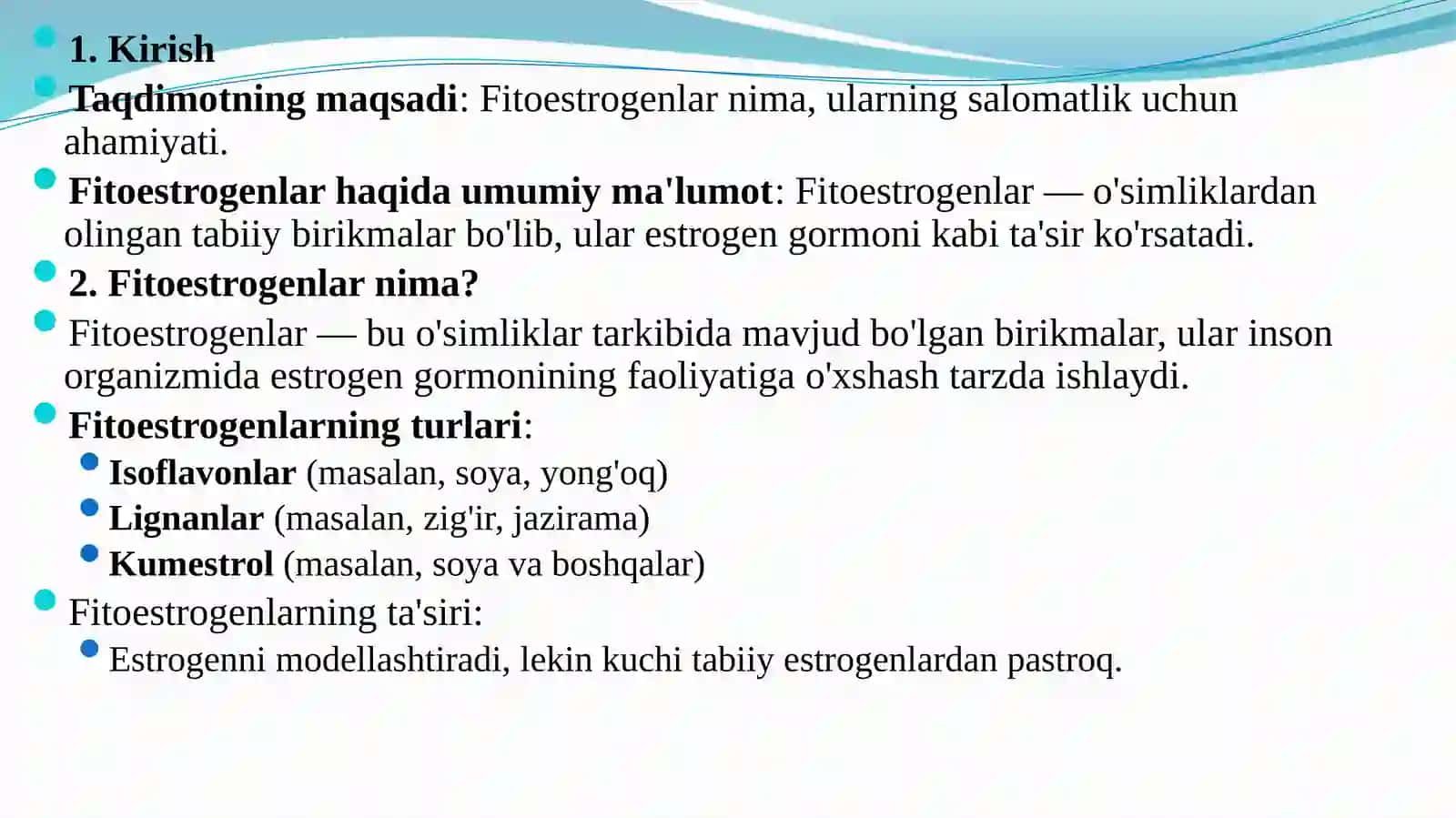 Fitoesterogenlar va ularning qo'llanilishi 2