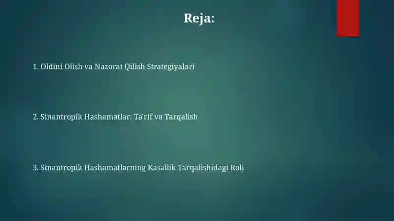 Sinantropik Hashamatlar: Ta'rif va Tarqalish 2