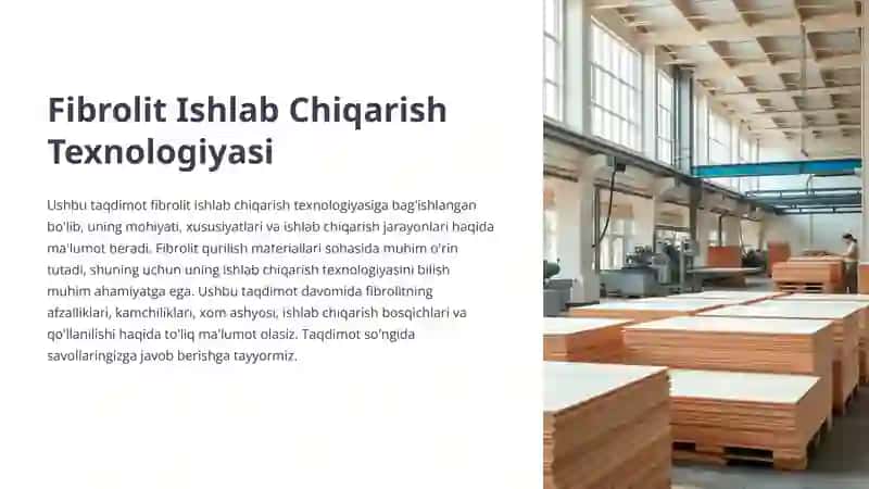 Fibrolit Ishlab Chiqarish Texnologiyasi 2
