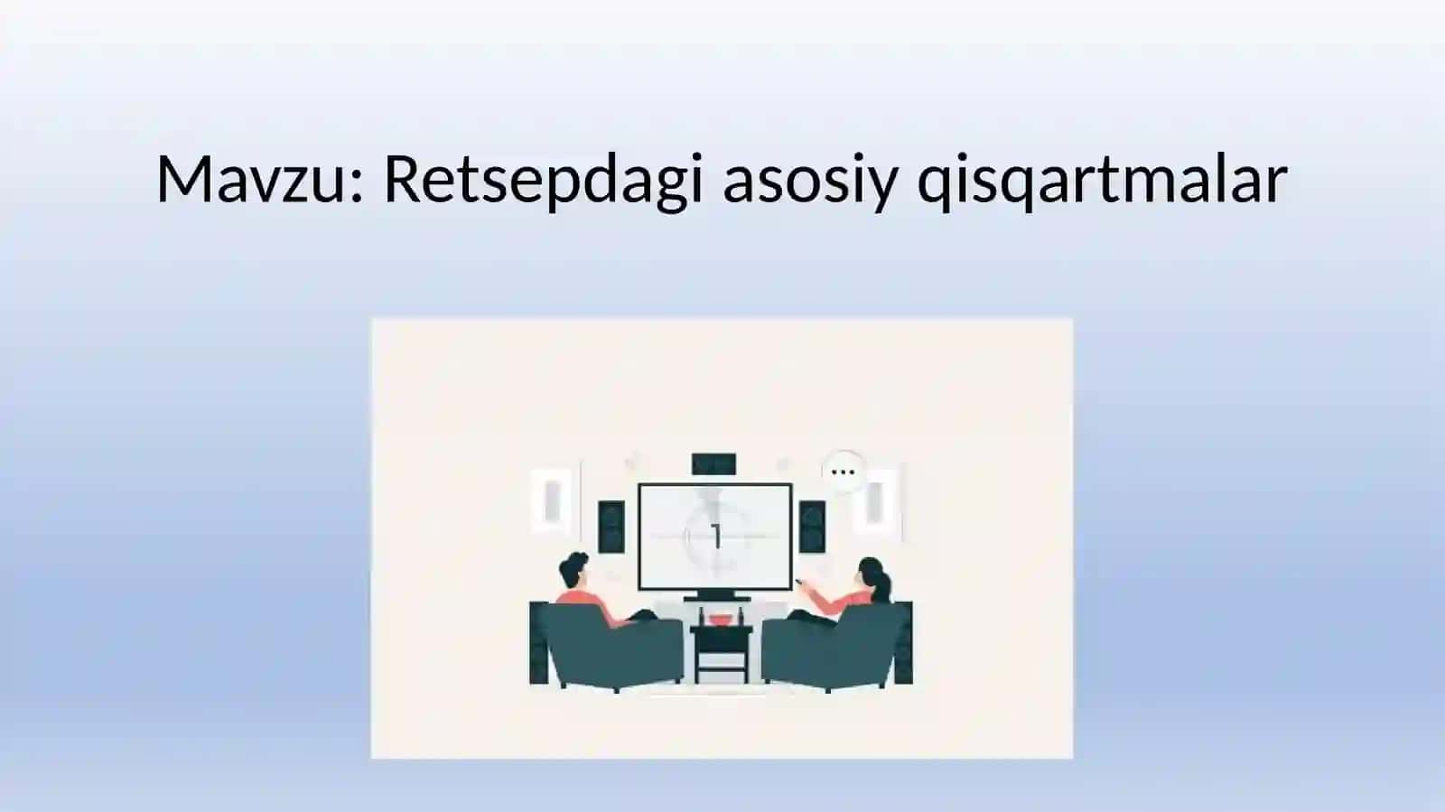 Retsepdagi asosiy qisqartmalar 2