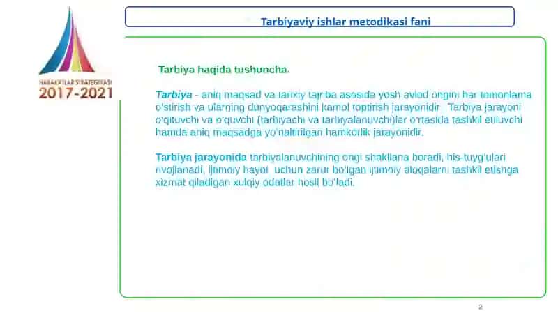 Tarbiyaviy ishlar metodikasi 2