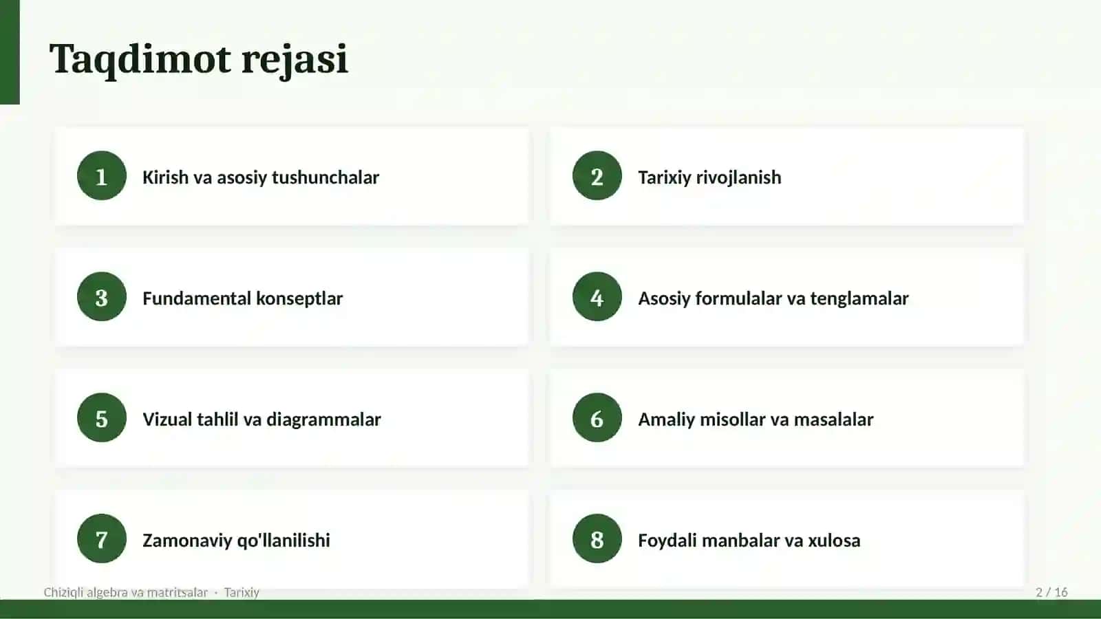 Chiziqli algebra va matritsalar 2