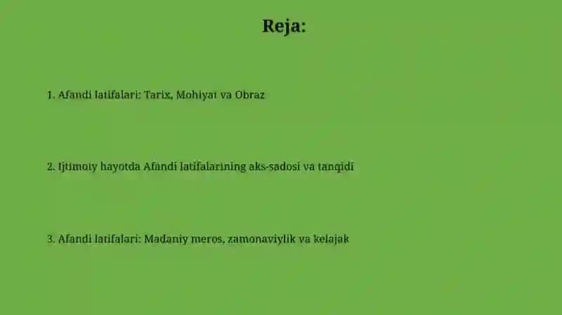 Afandi latifalari 2