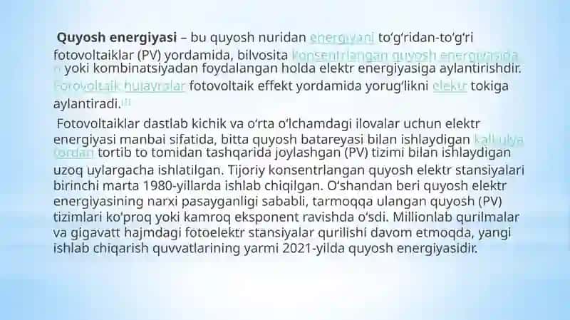 SHAMOL va QUYOSH energiyalari zaxiralari 2