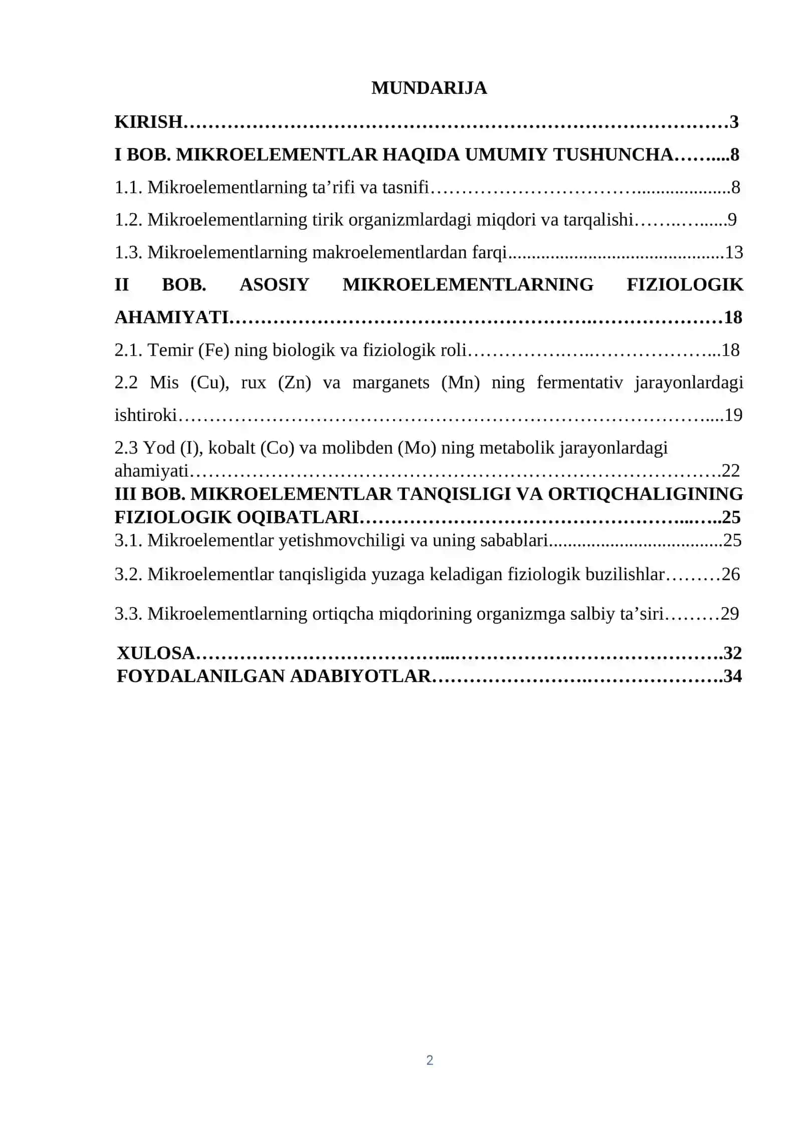 MIKROELEMENTLAR VA ULARNING FIZIOLOGIK AHAMIYATI 2