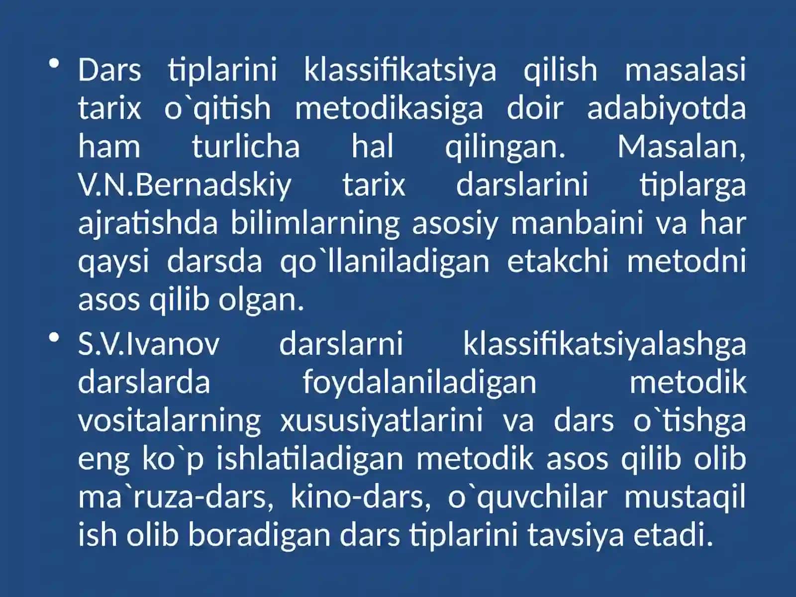 Darstiplarito‘g‘risidamashhurtarixchimetodistlari(A.A.Vagin,V.G.Karsev,S.V.Ivanov,M.L.Zinovev)ningfikrlari 2
