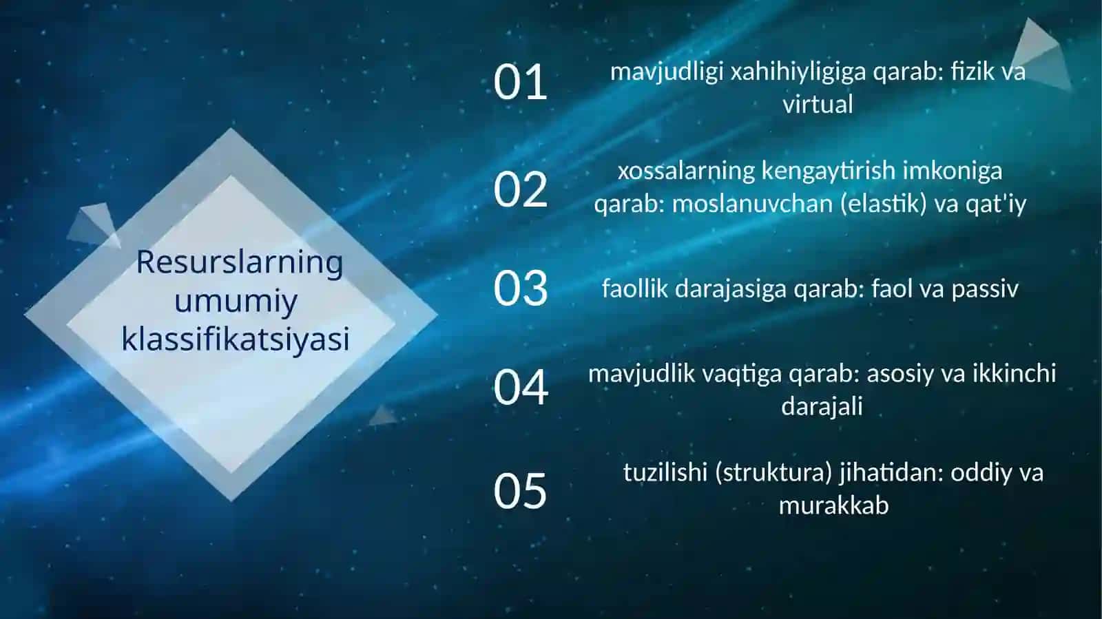 Rеsurslarning umumiy klassifikatsiyasi 2