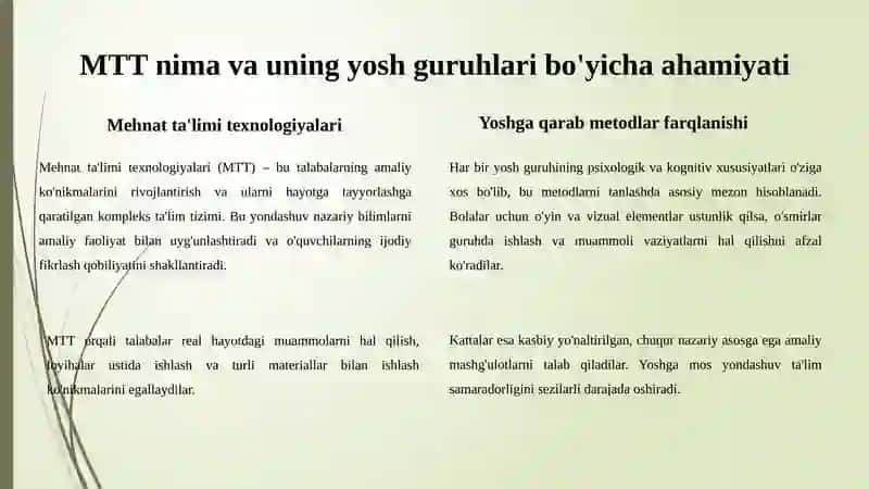 MTTning Turli Yosh Guruhlarida Qurish-Yasashga O'rgatish Metodlari 2