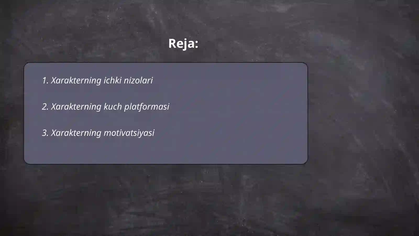 Xarakterning ichki nizolari 2