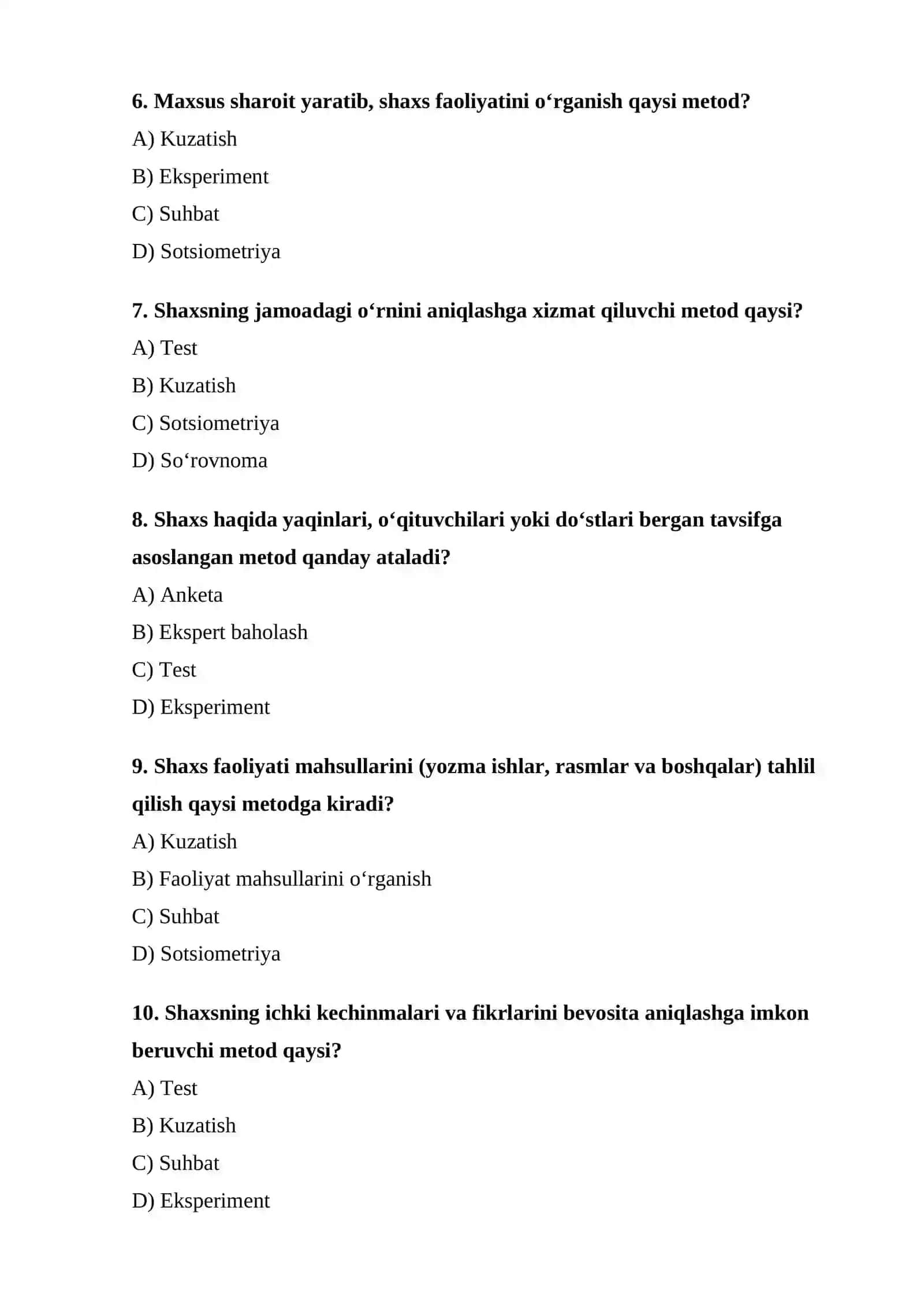 Ma'lumotlar yig'ish metodlari 2