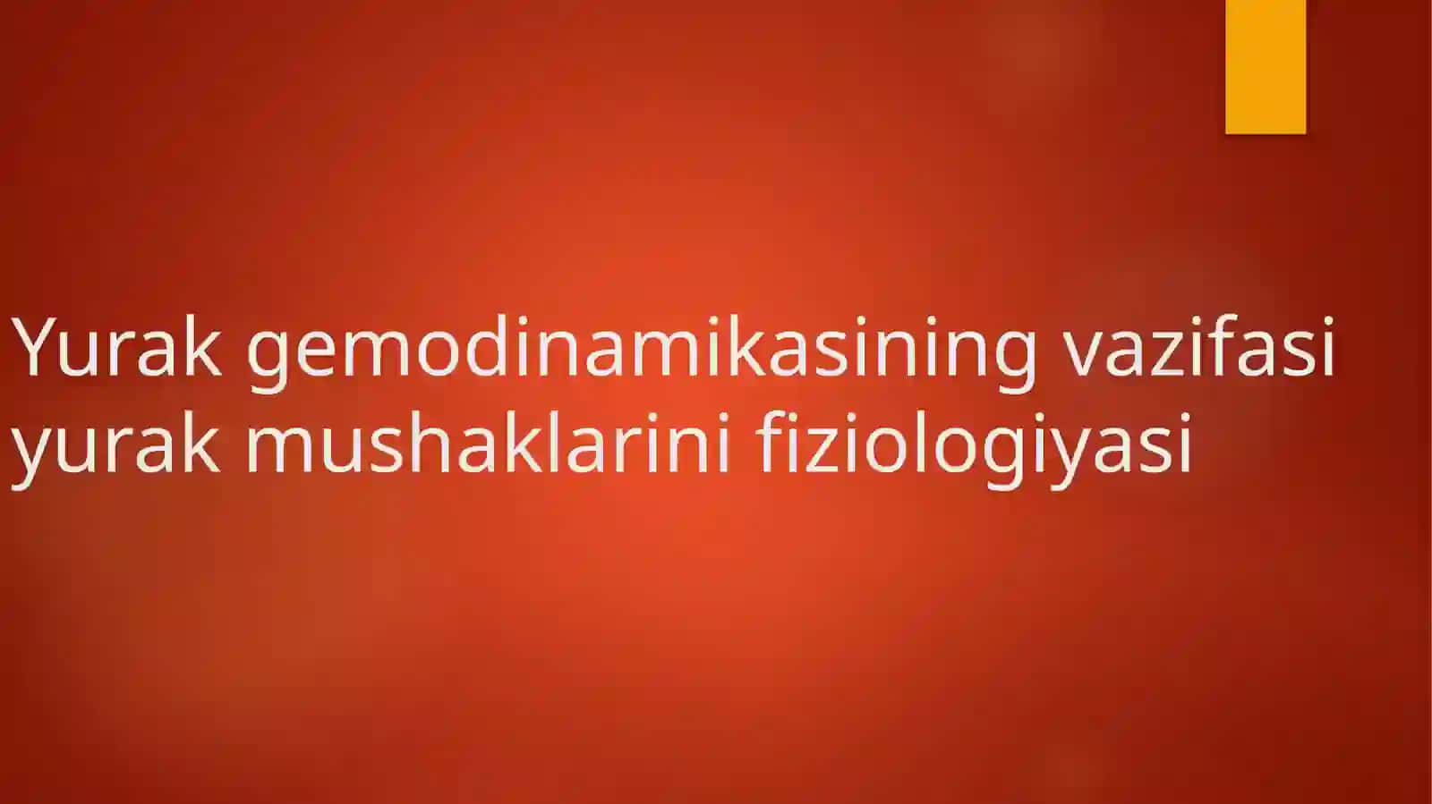 Yurak gemodinamikasi 2
