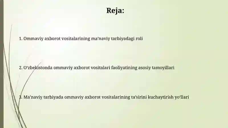 Ommaviy axborot vositalari faoliyatining asosiy tamoyillari 2