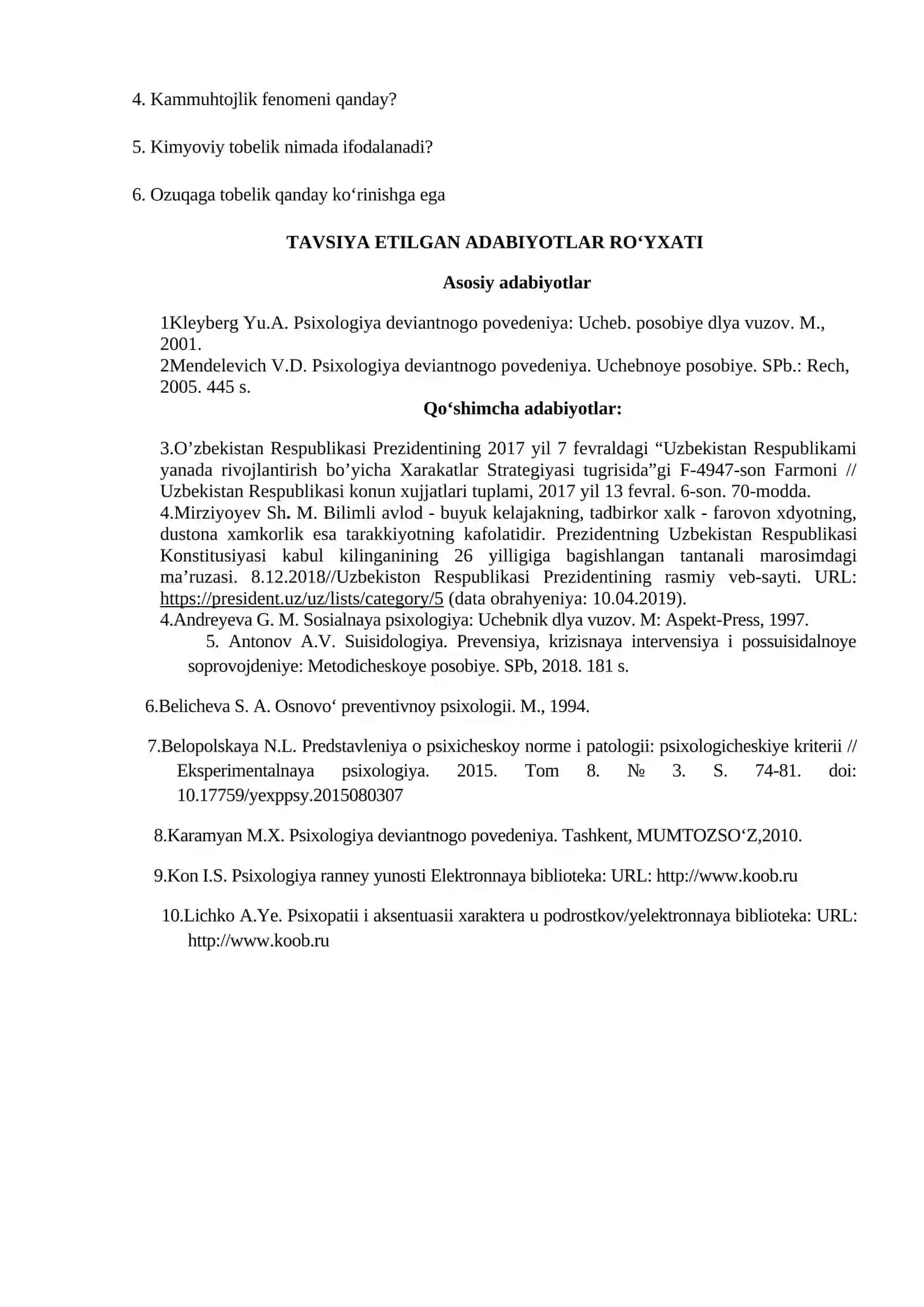 Addiktiv xulq-atvor. Psixoseksual rivojlanish xususiyatlari 2