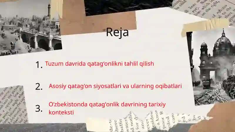 Mustabid tuzum davrida Oʻzbekistondagi qatagʻonlik siyosatining asosiy bosqichlari. 2