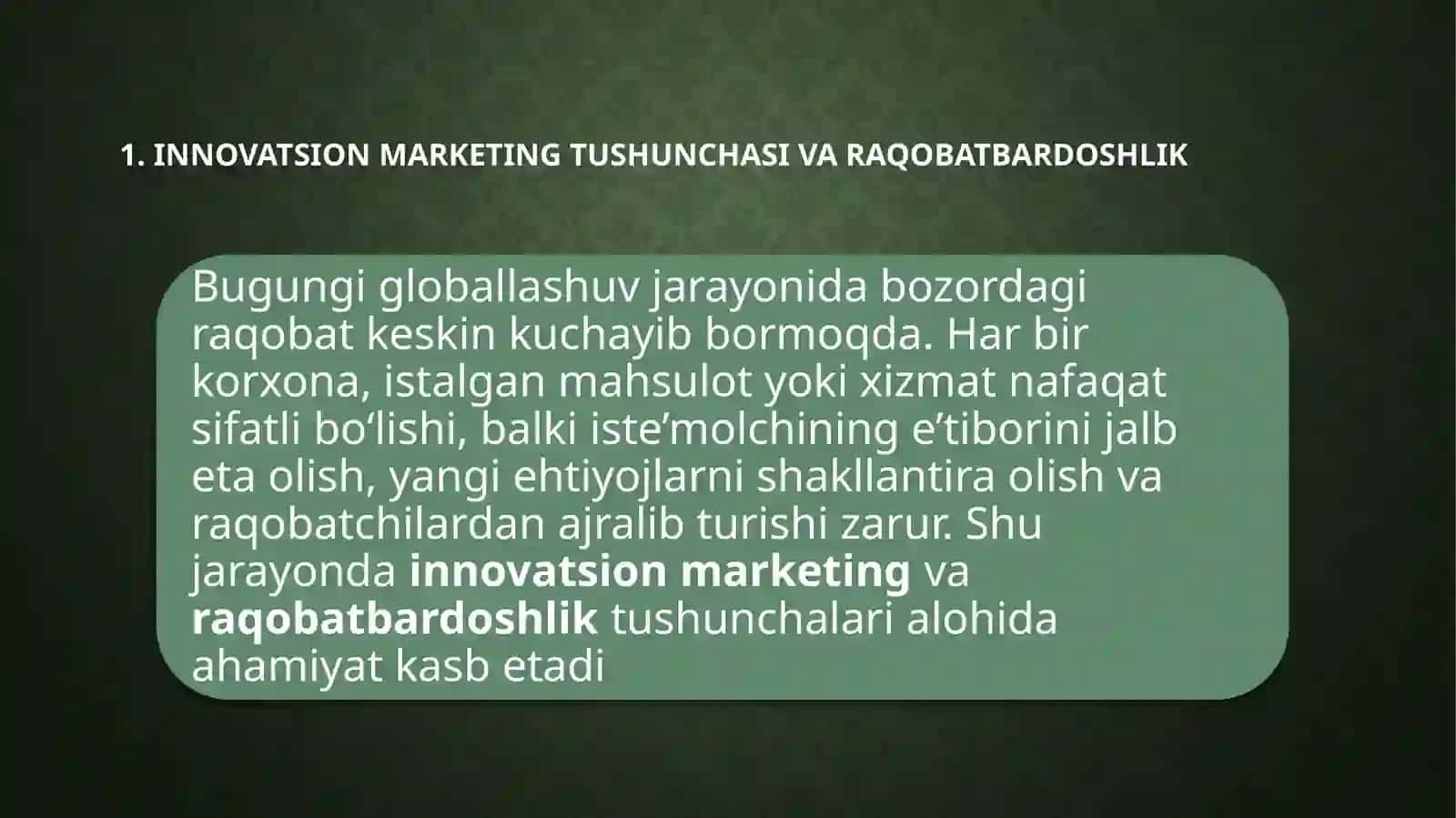 Innovatsion marketing va elektron tijorat 2