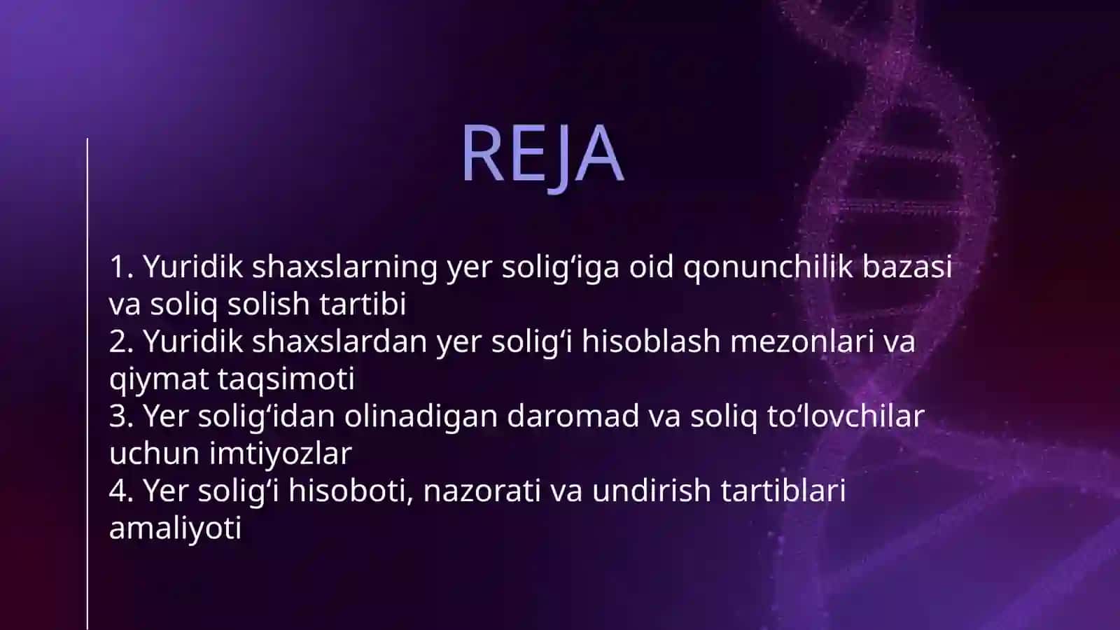 YURIDIK SHAXSLARDAN OLINADIGAN YER SOLIG'I 2