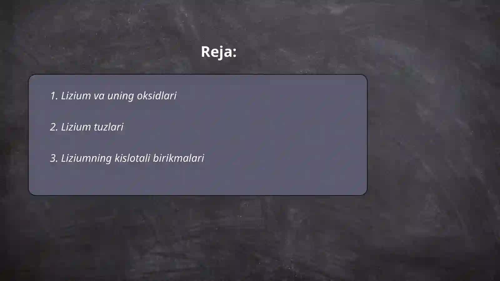Lizium va uning oksidlari 2