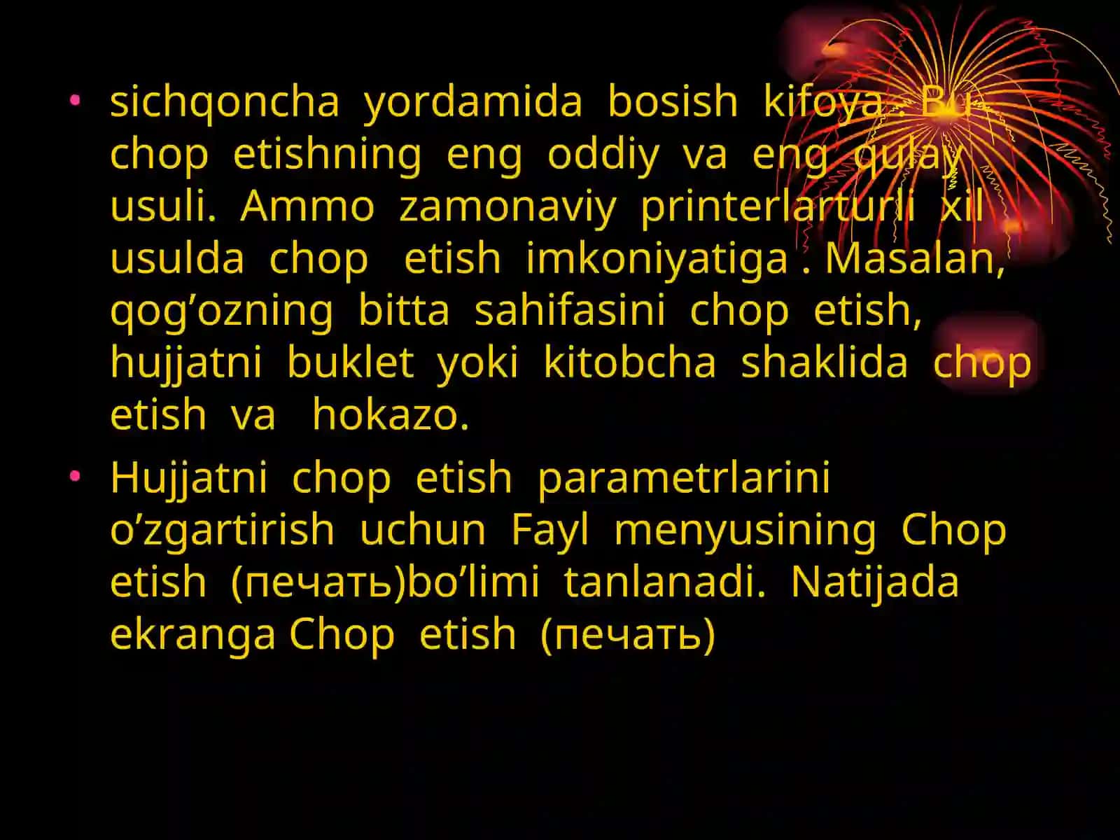 16-dars Wordda hujjatni chop etish 2