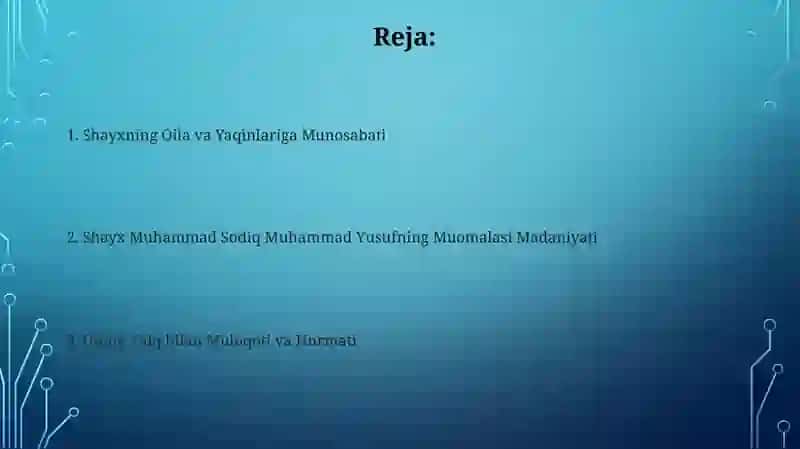Shayx Muxammad Sodiq Muhammad Yusufning ijtimoiy odoblari 2
