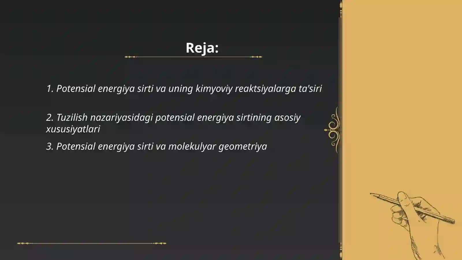 Hozirgi zamon kimyosi tuzilish nazariyasida potensial energiya sirtining roli 2