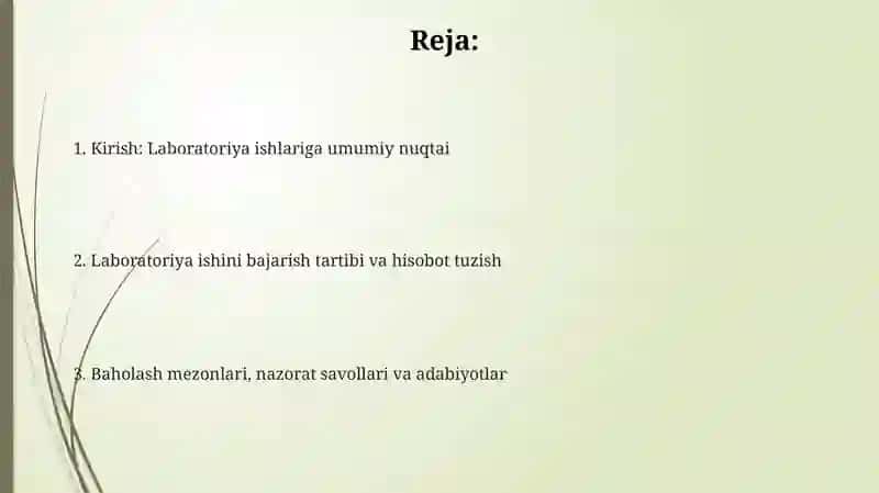 Dasturlash asoslari fanidan laboratoriya ishlari o'tkazish metodikasi 2