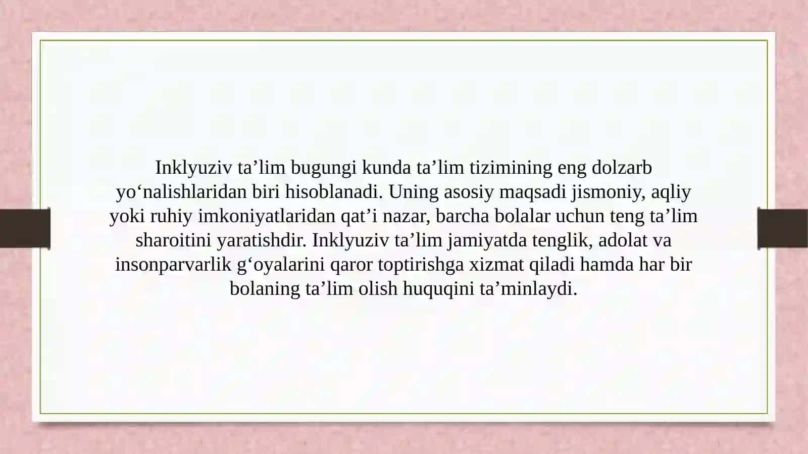 Inklyuziv ta’lim tamoyillari rivojlanish istiqbollari 2