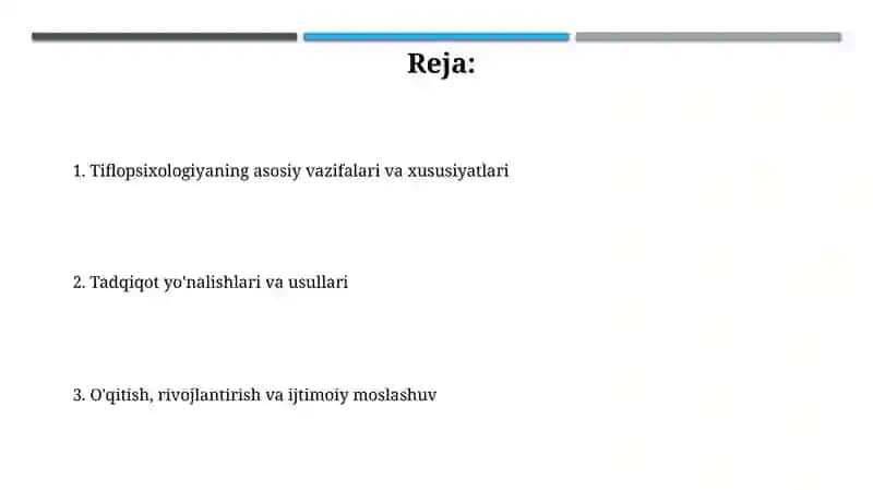 Tiflopsixologiya fani vazifalari va xususiyatlari 2