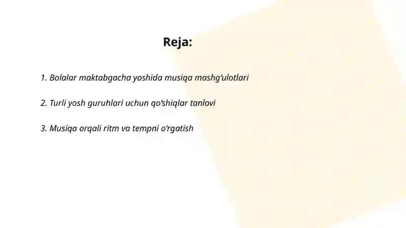 Bolalar maktabgacha yoshida musiqa mashg‘ulotlari 2