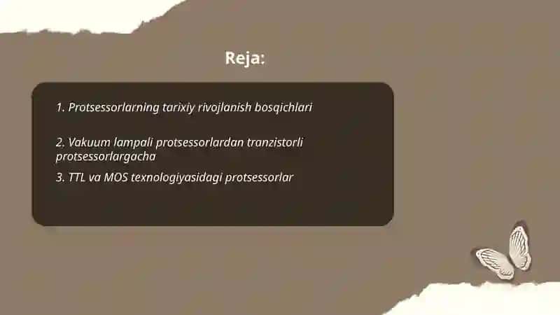 Protsessorlarning rivojlanish bosqichlari va texnik parametrlari 2