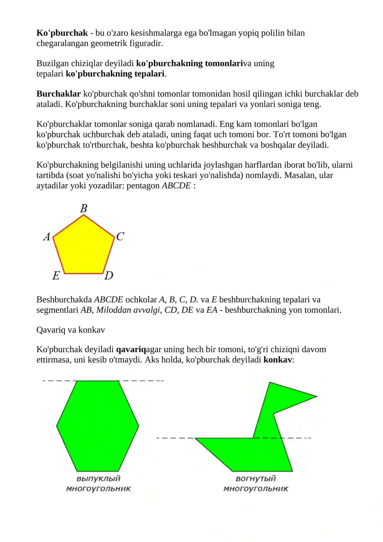 Ko'pburchaklar perimetri hamda yuzasini hisoblash 2