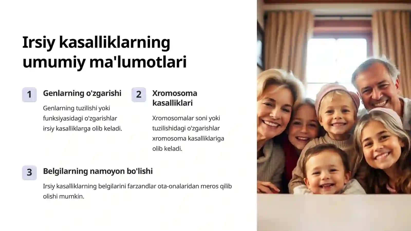 Irsiy kasalliklar va ularning klassifikaciyasi. Xromosoma kasalliklari 2