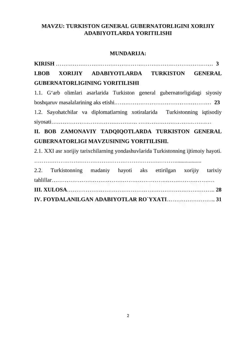 TURKISTON GENERAL GUBERNATORLIGINI XORIJIY ADABIYOTLARDA YORITILISHI 2