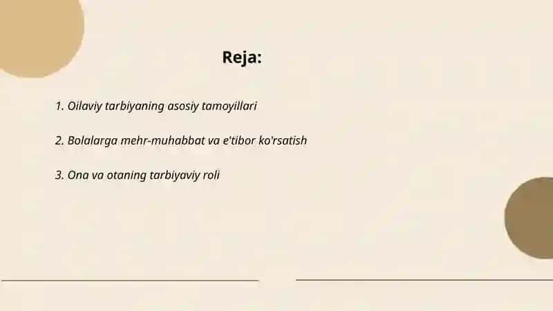 Oilada tarbiya asoslari 2