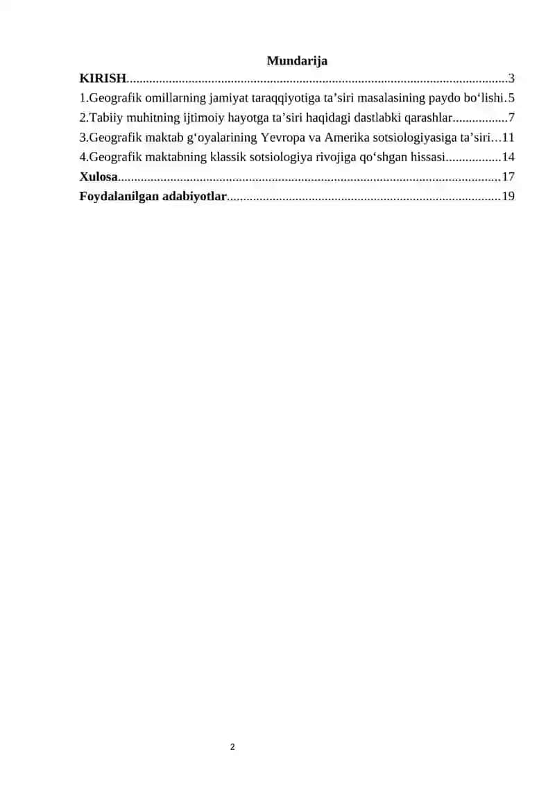 Geografik maktab va uning sotsiologiya tarixida tutgan oʻrni 2
